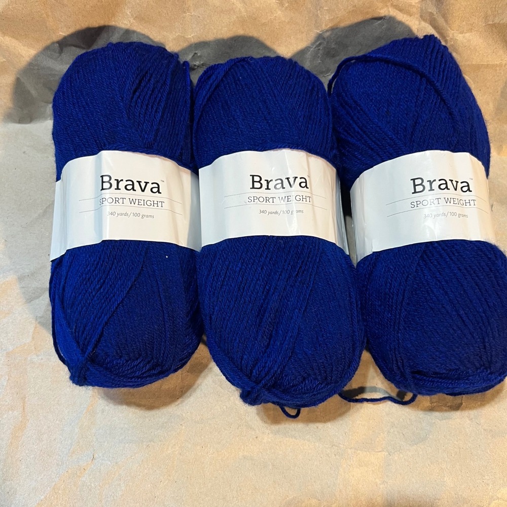 Knit Picks 3 Skeins Brava Sport Weight Yarn Celestial Blue 100% Premium Acrylic